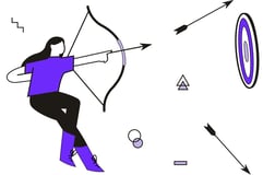 woman shooting arrow and missing target